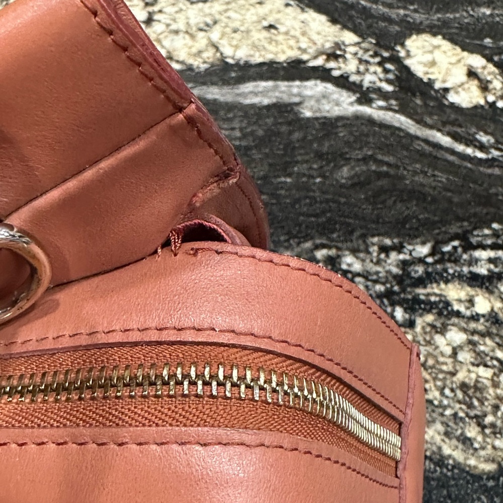 See by chole Coral Pink Leather-Style Satchel with Scarf Accent - Picture 8 of 16